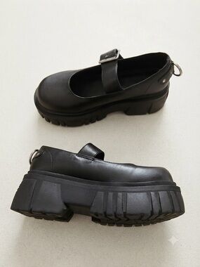 Current Mood Sz 8 Mary Jane Chunky Platform Emo Goth Shoes